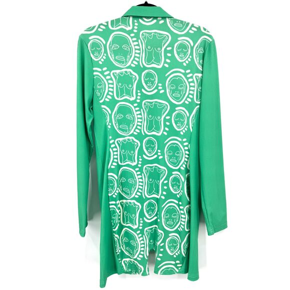 PATRICK CHURCH Rare Kelly Green "Endless Summer" Ribbed Romper Bodysuit Size L - Picture 5 of 5